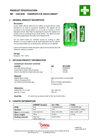 Product specification REF 51011040