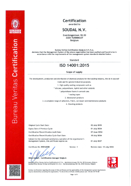 ISO14001 Certificate