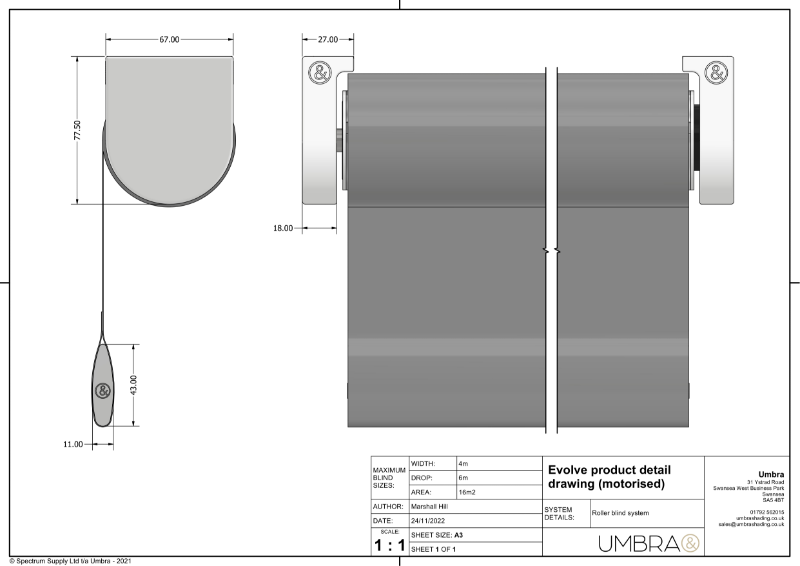 Evolve (motorised) Technical Drawings