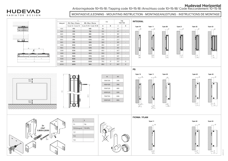 Hudevad Horizontal Instructions Tapping Code 10,15 & 18