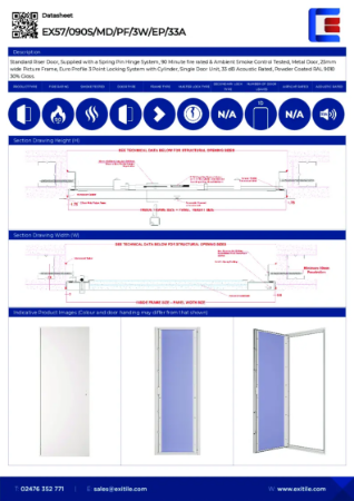 Datasheet - Riser Door (Range 57) - Picture Frame - 90 Minutes Fire Rated - Smoke Tested - 33dB Acoustic - High Security