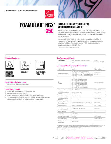 Foamular XPS 350 Insulation Data Sheet