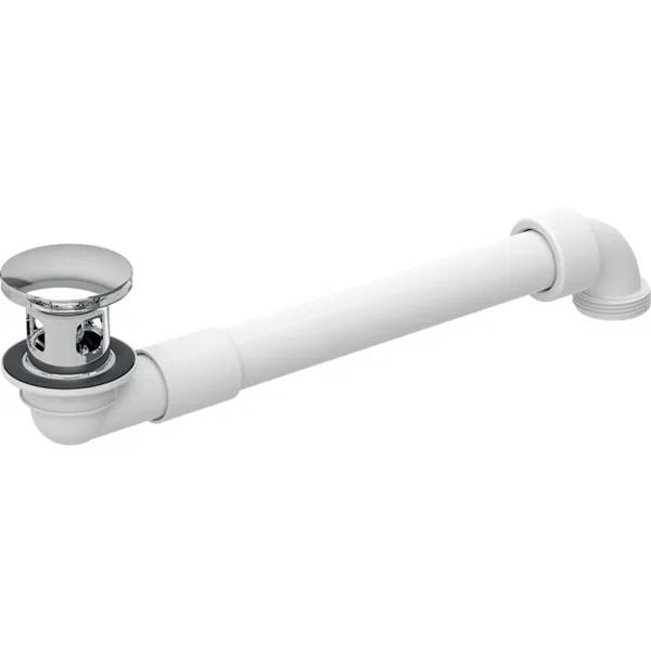 Geberit waste outlet, space-saving model, slim design, with external waste plug with push actuation