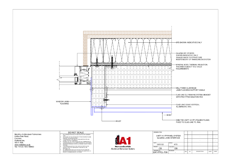 UNITY A1 FP-T09 JAMB INTERFACE Technical Drawing