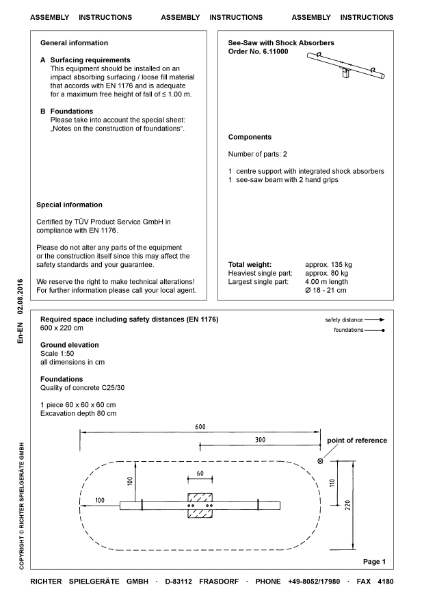 Timberplay See-Saws - See-Saw With Shock Absorber - Assembly Instructions