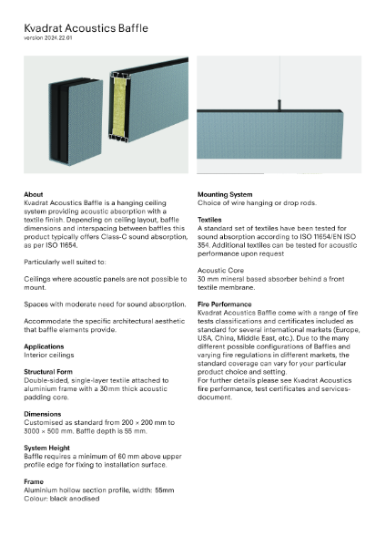 Kvadrat Acoustics Baffle