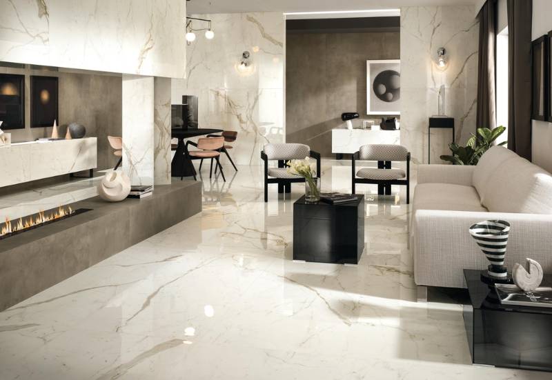 Marvel Shine porcelain tiles - Tiles