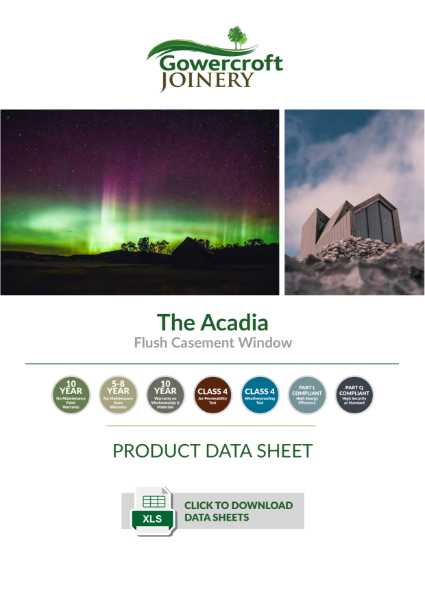 Acadia Performance Timber Flush Casement Window Datasheet