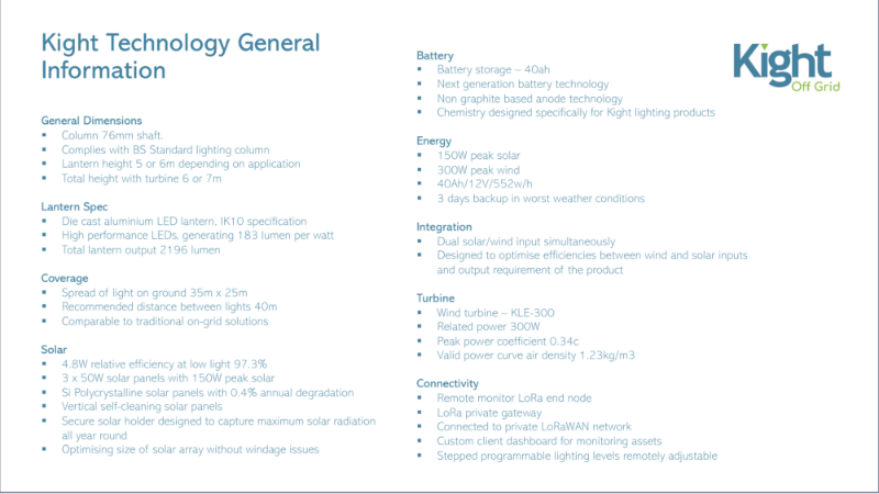 Kight Off-Grid - General Product Data Sheet