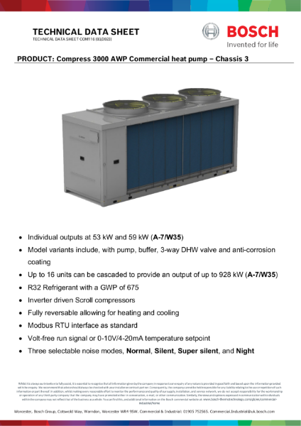 CS3000AWP Chassis 3 Technical Data Sheet