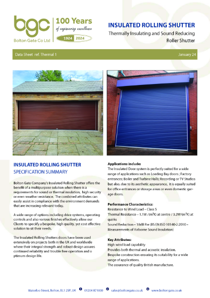 Insulated Roller Shutter - Thermally Insulating and Sound Reducing Roller Shutter