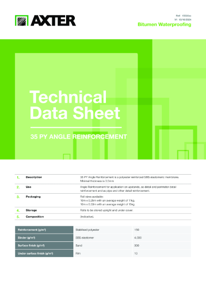 35 PY Angle Reinforcement Technical Data Sheet