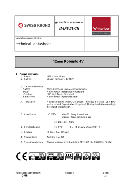 12 mm Robusto 4V Spec Sheet