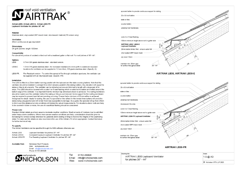 AIRTRAK LB30 Tech Data Sheet