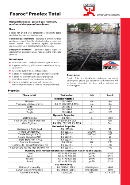 Fosroc Proofex Total Product Data Sheet