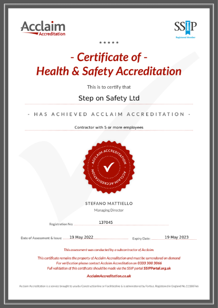 Acclaim Health & Safety Accreditation