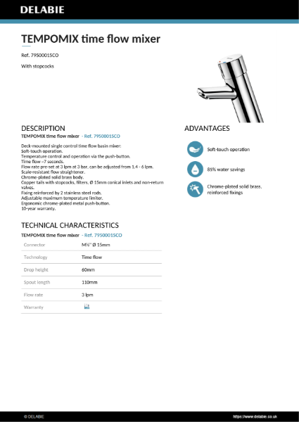 TEMPOMIX Mixer Data sheet - 79500015CO