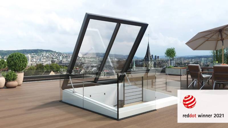 Luxury access to the roof terrace by LAMILUX roof access hatch