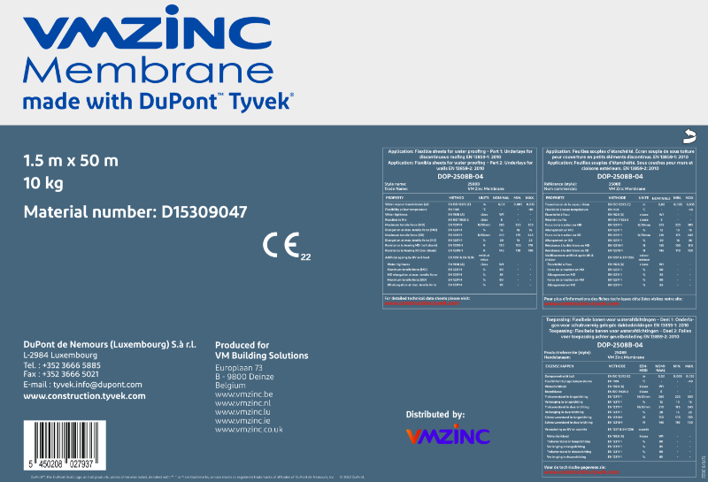 VMZINC breather membrane