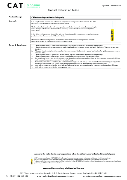 CAT stair nosings - adhesive fixing only