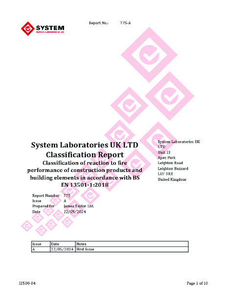 Reaction to Fire Classification