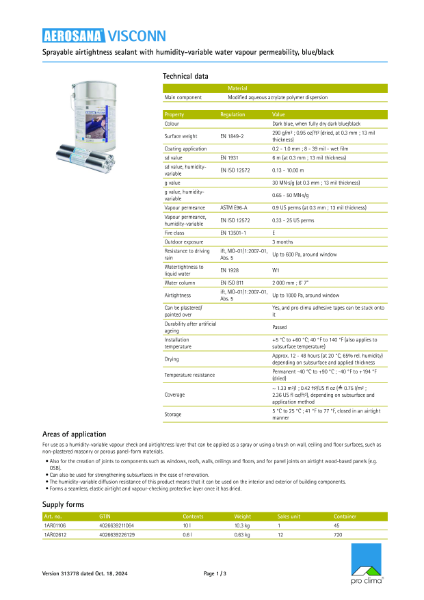 Aerosana Visconn Black Technical Datasheet