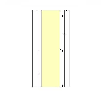 Plasterboard finish (9.5 mm) with paperboard core