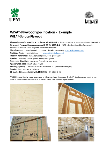 Plywood - Architects' Specification Guide Sheet