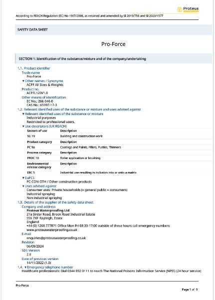 Safety Data Sheet - Pro-Force