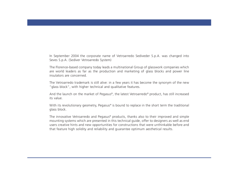 Seves Glass Block Technical Data