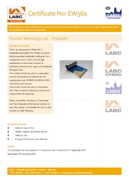 PhotonAir LABC Registered