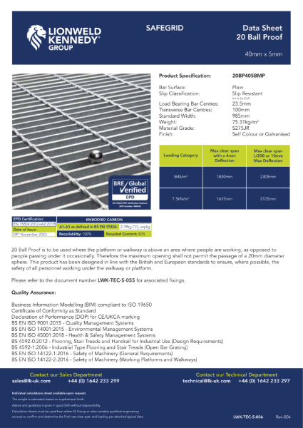 Safegrid 20BP 40x5 Plain