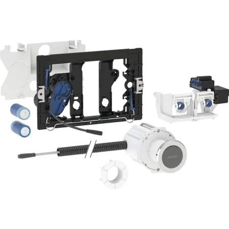 Geberit electronic WC flush control, battery operation, for Sigma concealed cistern 12 cm, with Type 10 RF-controlled button, round