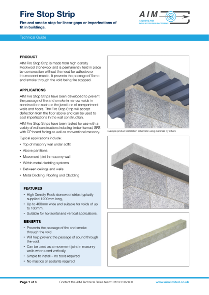 AIM Fire Stop Strip Technical Guide
