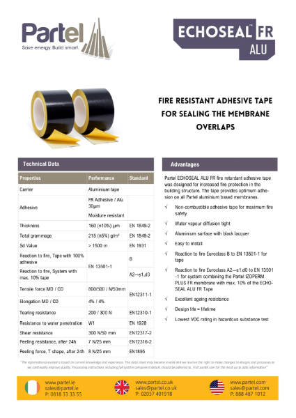 ECHOSEAL ALU FR Technical Data Sheet