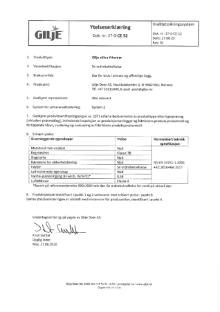 CE-merket Ytterdør