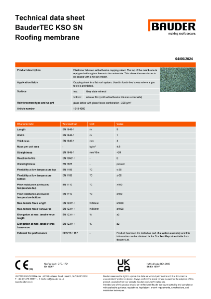 BauderTEC KSO SN Roofing membrane (Grey Slate)