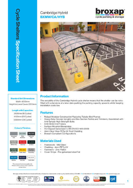 Cambridge Hybrid Specification Sheet