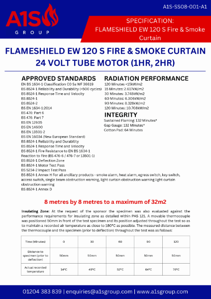 A1S Group Specification Sheet: Flameshield EW120 S