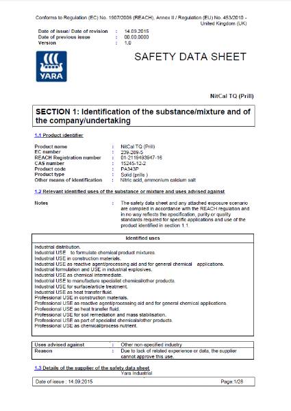 HydroBond 109-LM - Salt Catalyst Safety Data Sheet
