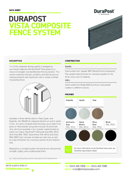 Durapost Vista Composite Fence System