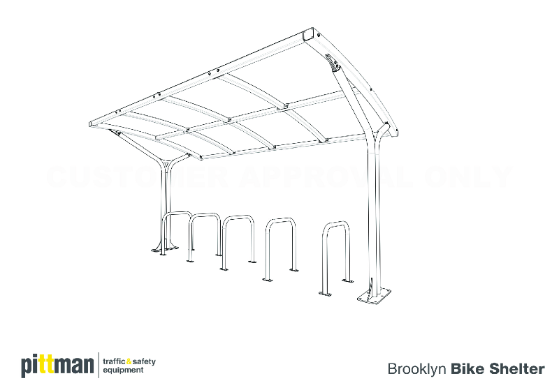 Brooklyn Bike Shelter 4 Metre - Drawing