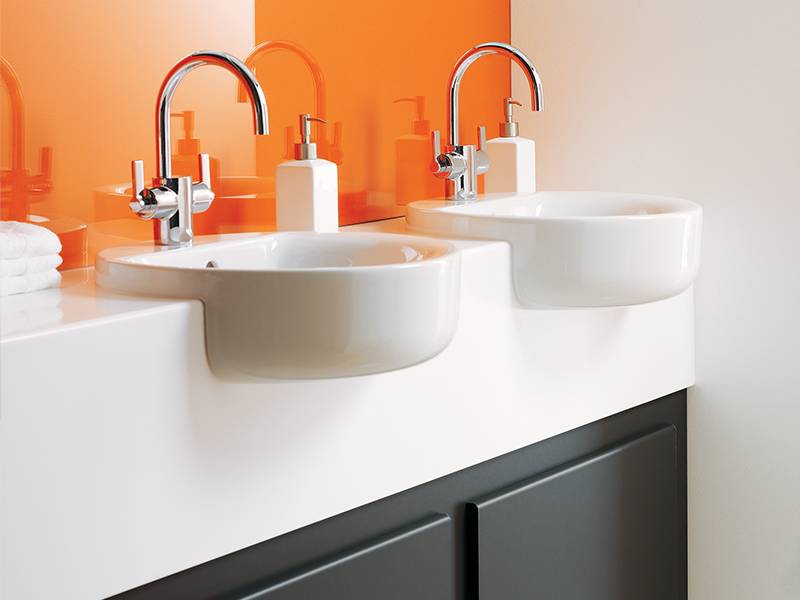 Solid Surface Vanity For Semi-recessed Basins No Upstand 