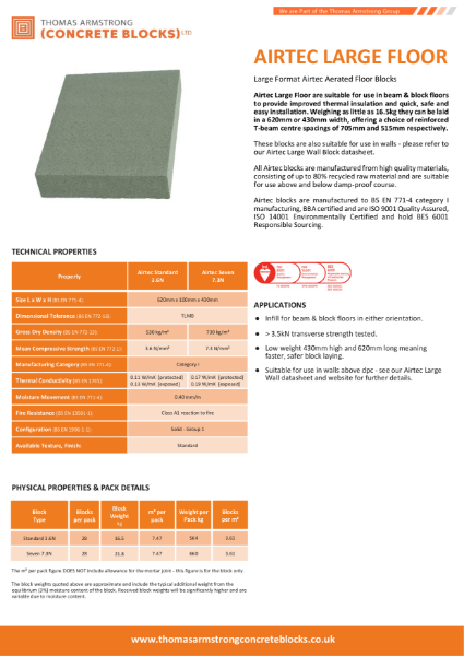 Airtec Large Format Floorblock Datasheet