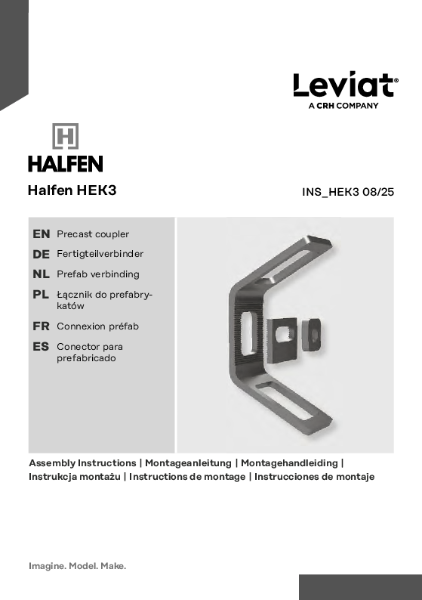 HALFEN HEK3 Precast coupler - Installation instructions