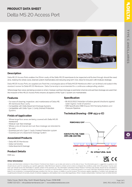 Delta MS 20 Access Port Product Data Sheet