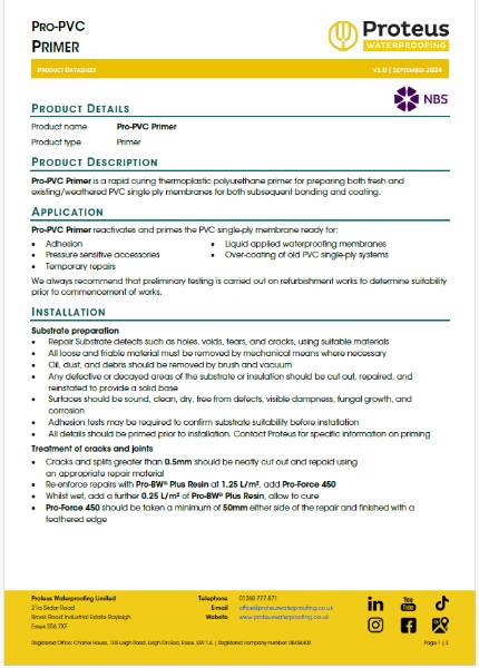 Product Data Sheet - Pro-Prime® PVC
