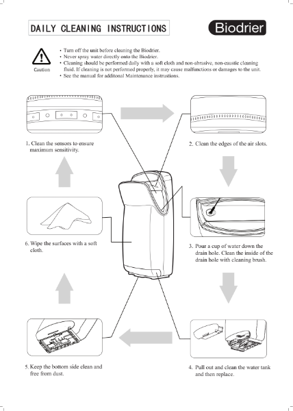 Biodrier Executive (HD-BE1000) Cleaning Instructions