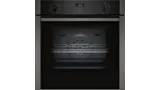 Single oven Slide & Hide door Graphite grey trim N50