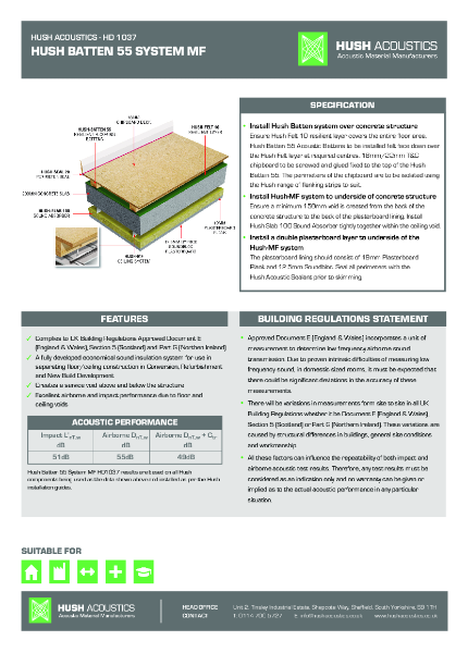 Hush System HD1037 Batten 55 MF